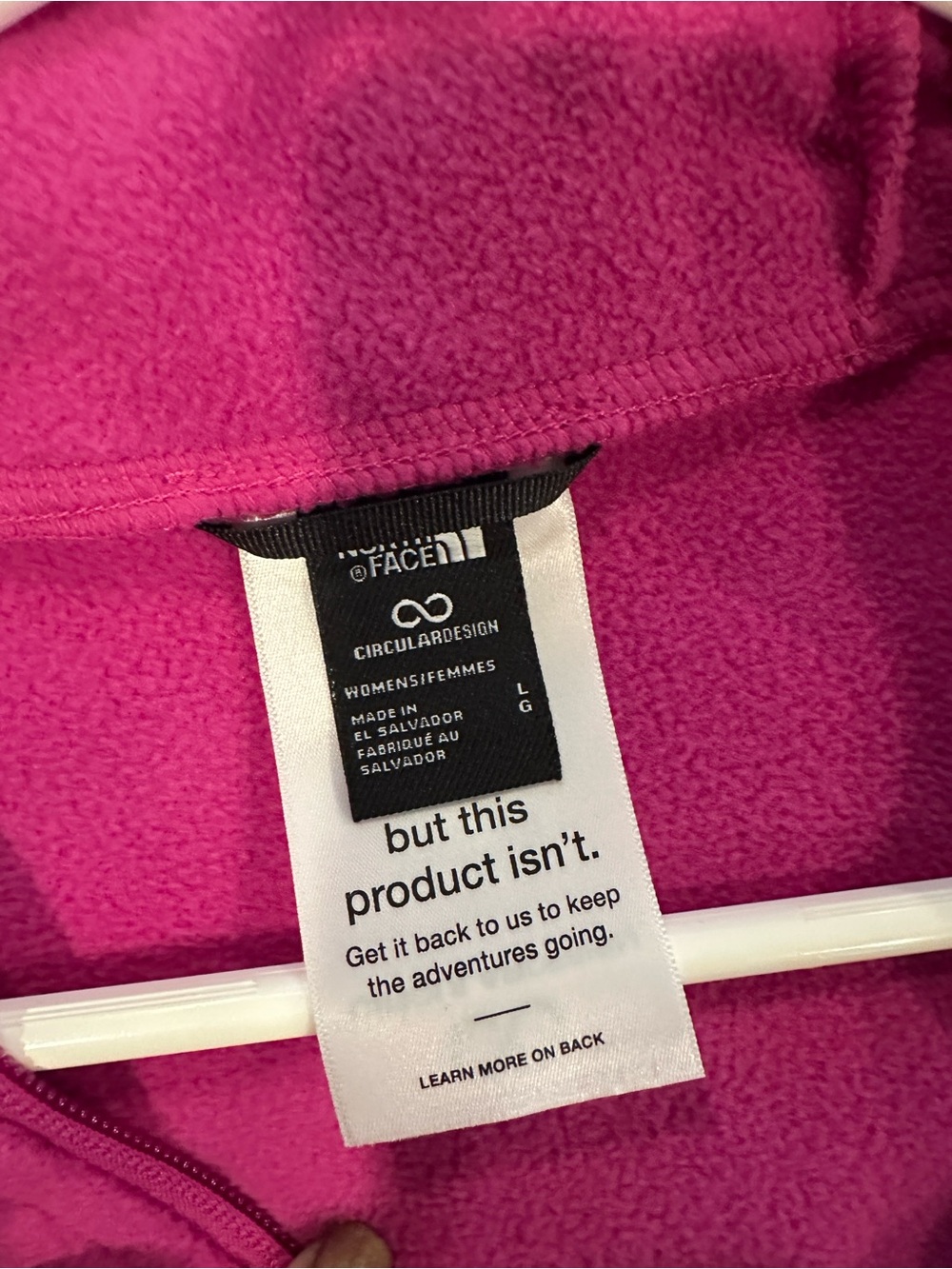 The North Face Pink Fleece Hooded Jacket NWT - Picture 2 of 4